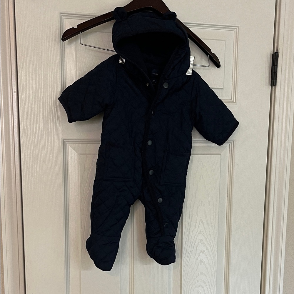 Navy Quilted Baby One Piece